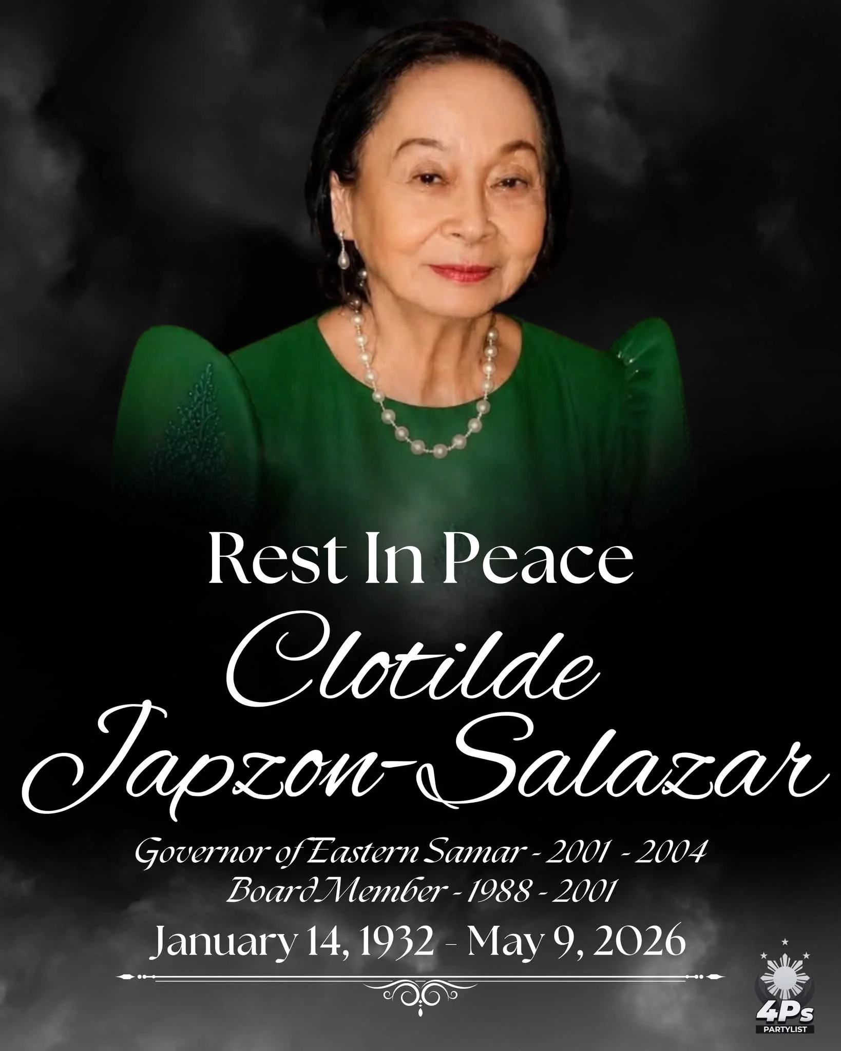 Pinarangalan ng Eastern Samar ang Unang Babaeng Gobernador na si Clotilde Japzon-Salazar
