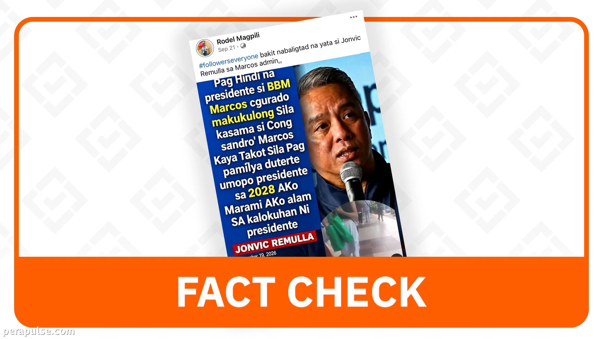 FACT CHECK: Hindi sinabi ni Jonvic Remulla na 'siguradong makukulong' ang mga Marcos pagkatapos ng 2028