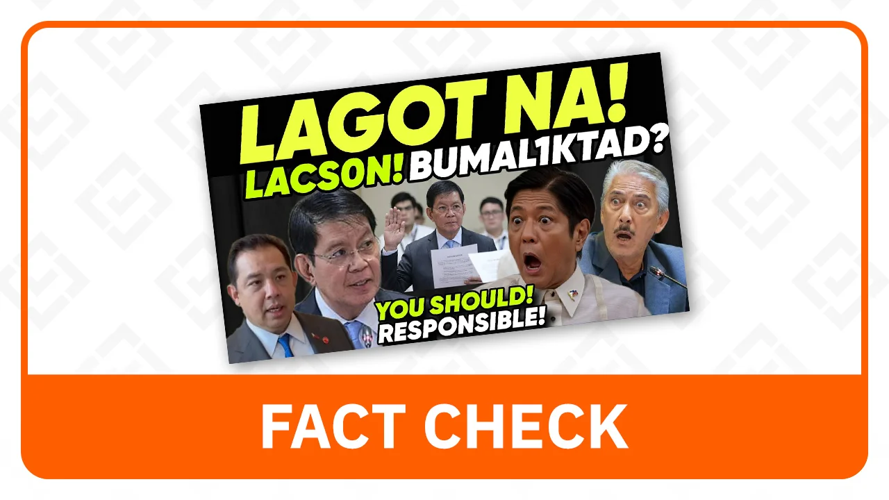 FACT CHECK: Hindi Humiling si Lacson ng Resignation ni Marcos sa Gitna ng Imbestigasyon sa Baha