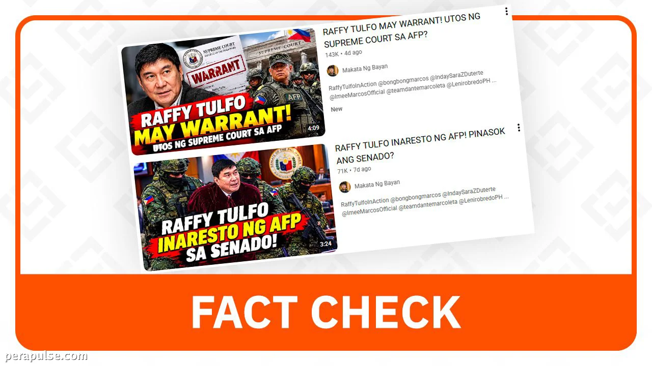 FACT CHECK: Hindi naaresto si Raffy Tulfo sa gitna ng impeachment trial