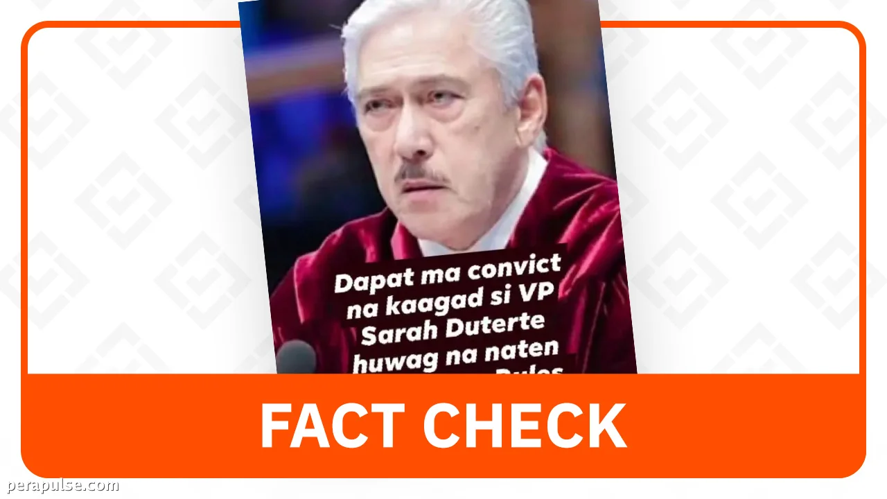 FACT CHECK: Hindi Tinawag ni Tito Sotto ang Agarang Pagkakasala ni VP Sara Duterte