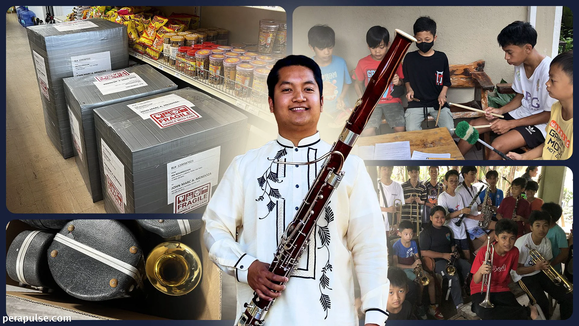 Filipino Musician Sends Balikbayan Boxes Filled with Instruments to Children