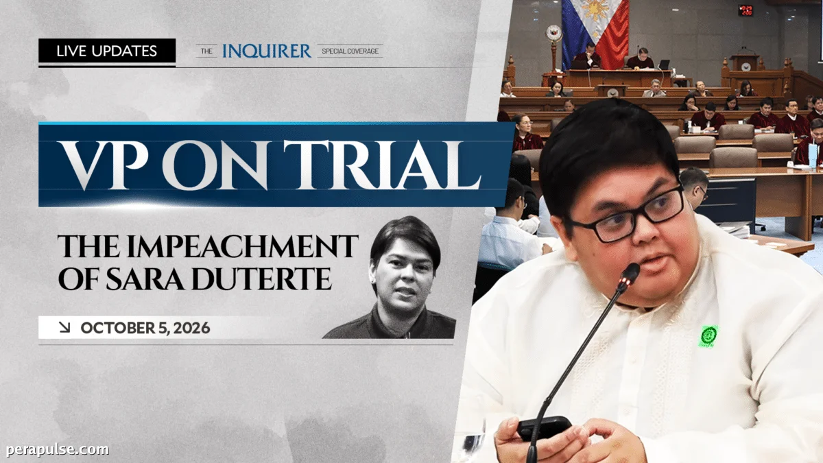 LIVE UPDATES: Pagsubok sa Impeachment ni Sara Duterte noong Oktubre 5, 2026