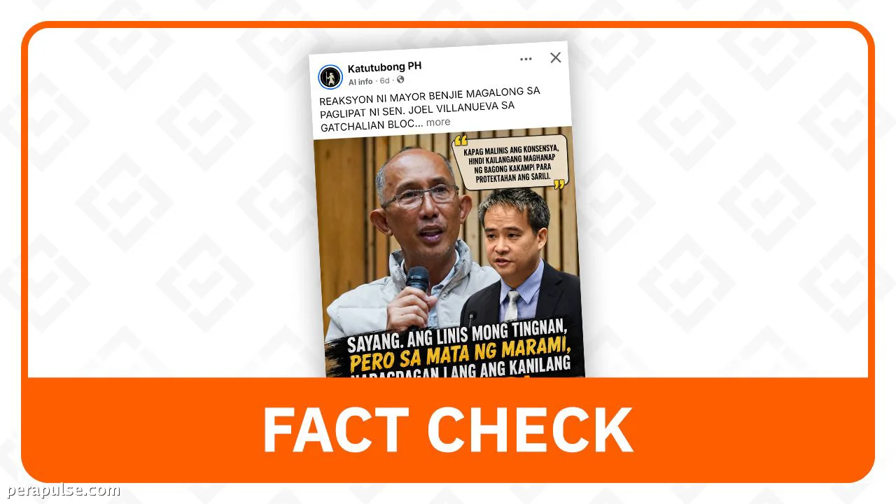 Magalong's Alleged Statement on Villanueva Joining Gatchalian Bloc is Fake