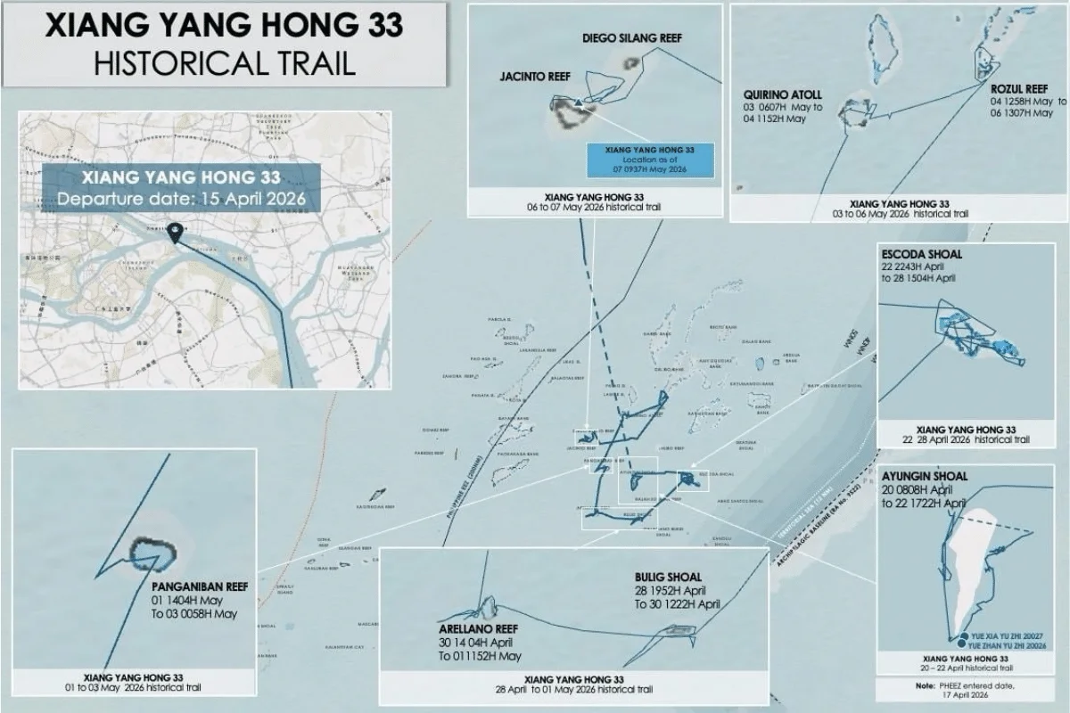 Philippine Coast Guard Monitors Chinese Research Ship and Militia Vessels