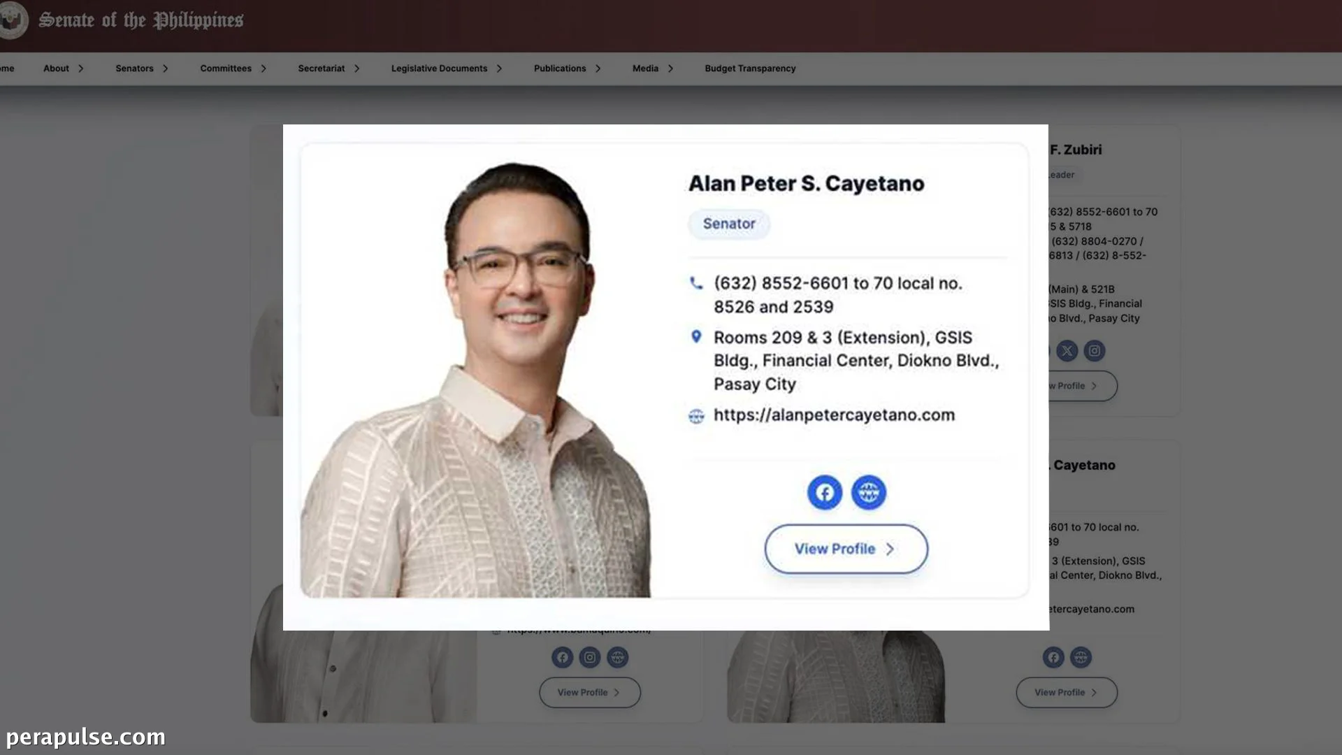 Inalis ng Website ng Senado ang Titulo ni Cayetano sa Gitna ng Alitan sa Pamumuno
