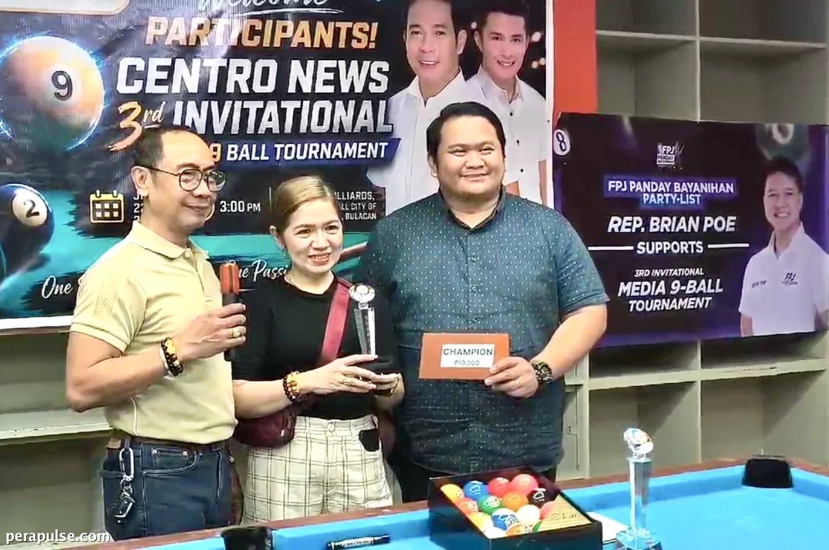 Silverio Nanalo sa Media 9-Ball Tournament sa Bulacan