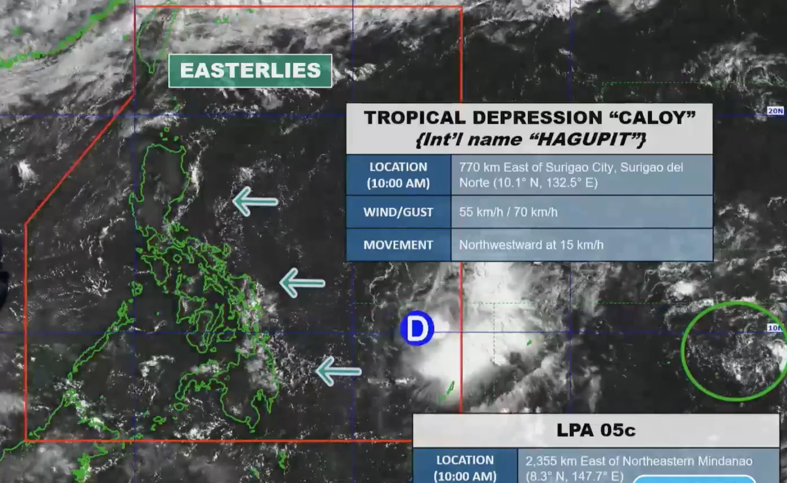 Tropical Depression Caloy Humihina sa Karagatang Pilipino, Ulan Inaasahan sa Visayas