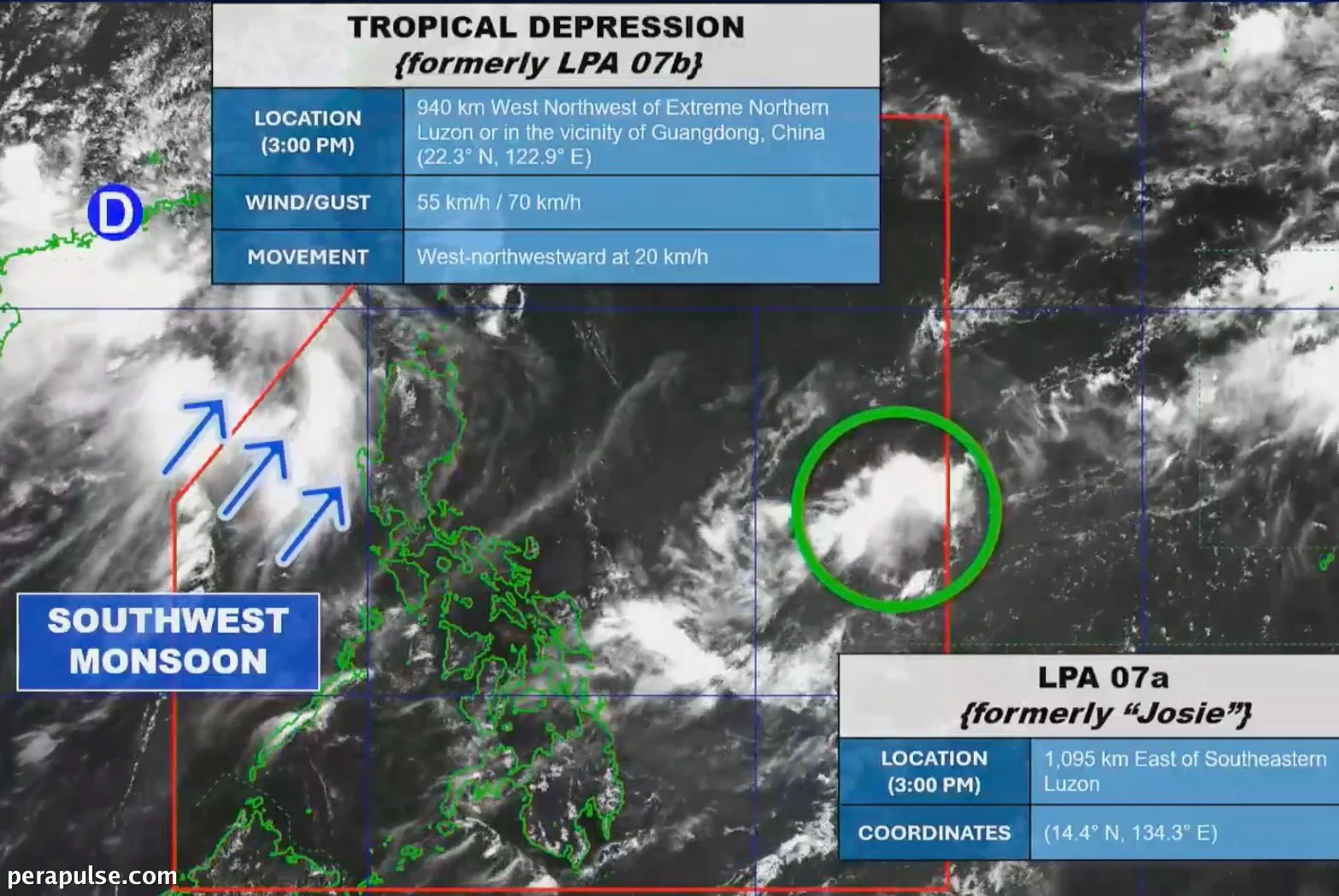 Tropical Depression Josie Downgraded to LPA as It Moves Away from Philippines