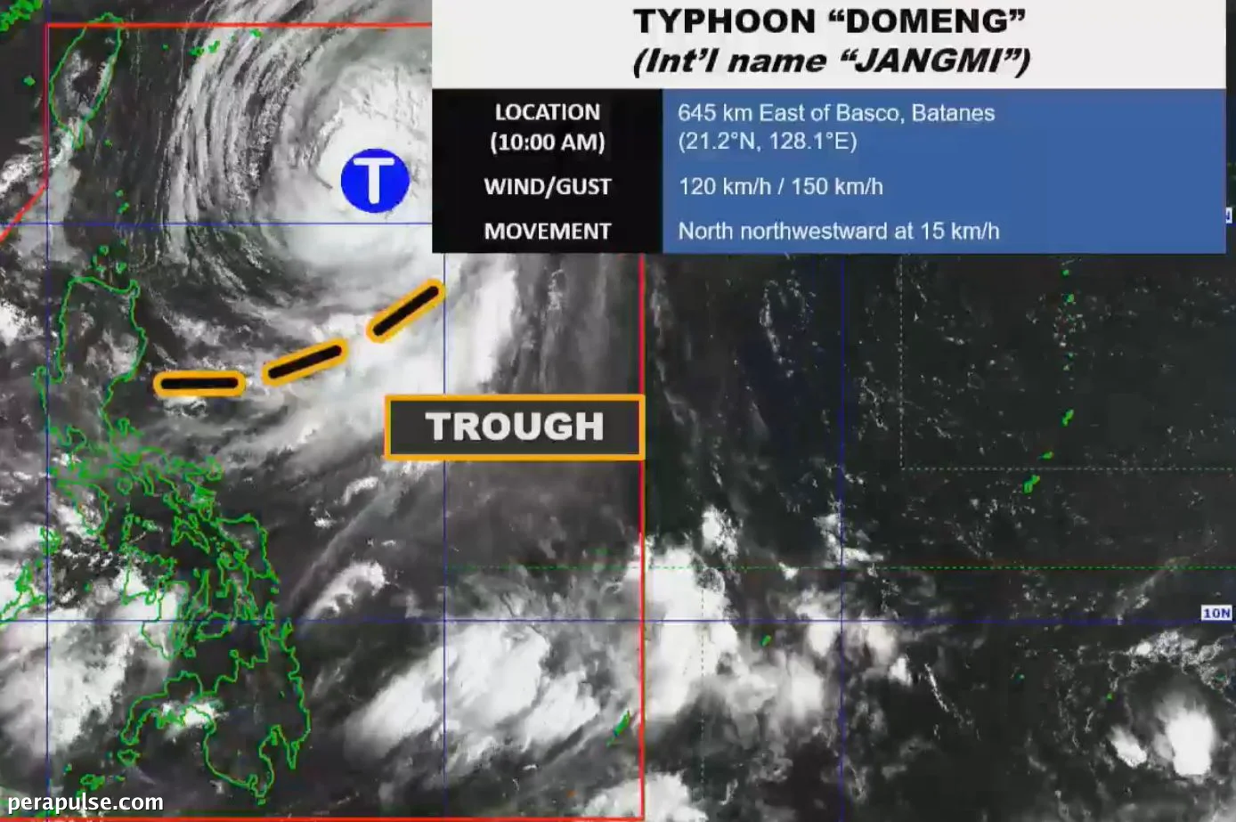 Typhoon Domeng Maintains Strength East of Batanes