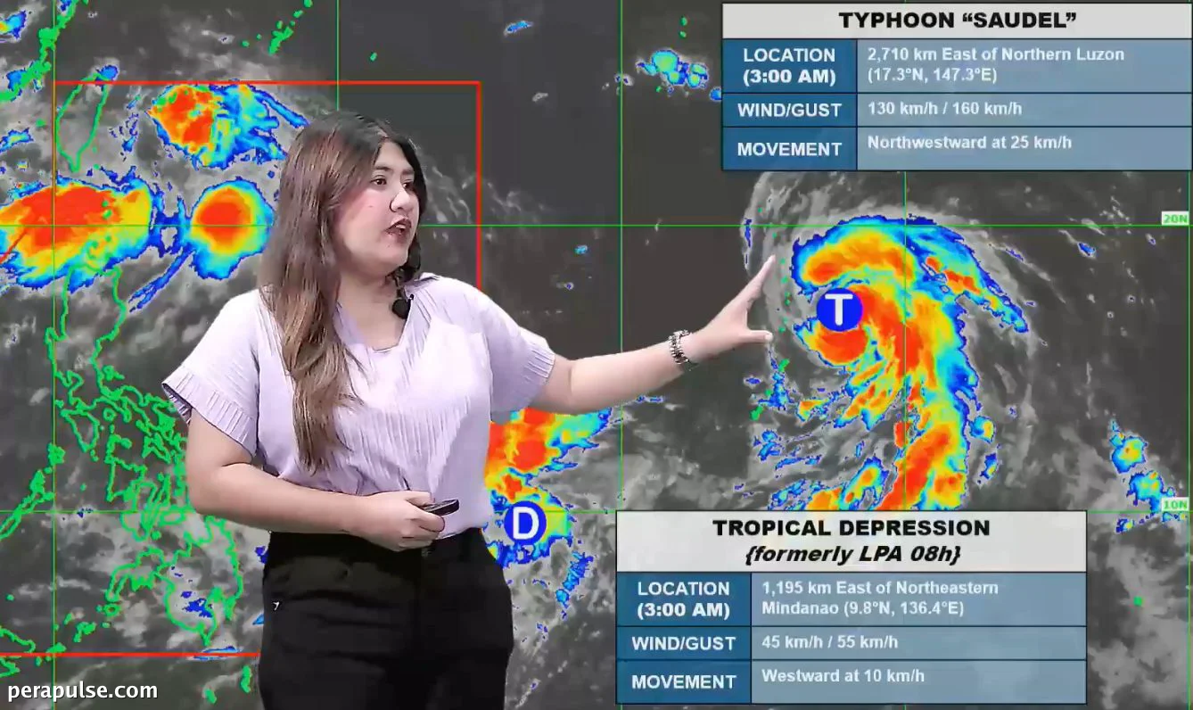 Lumakas ang Bagyong Saudel habang nagiging Tropical Depression ang LPA sa Labas ng PAR