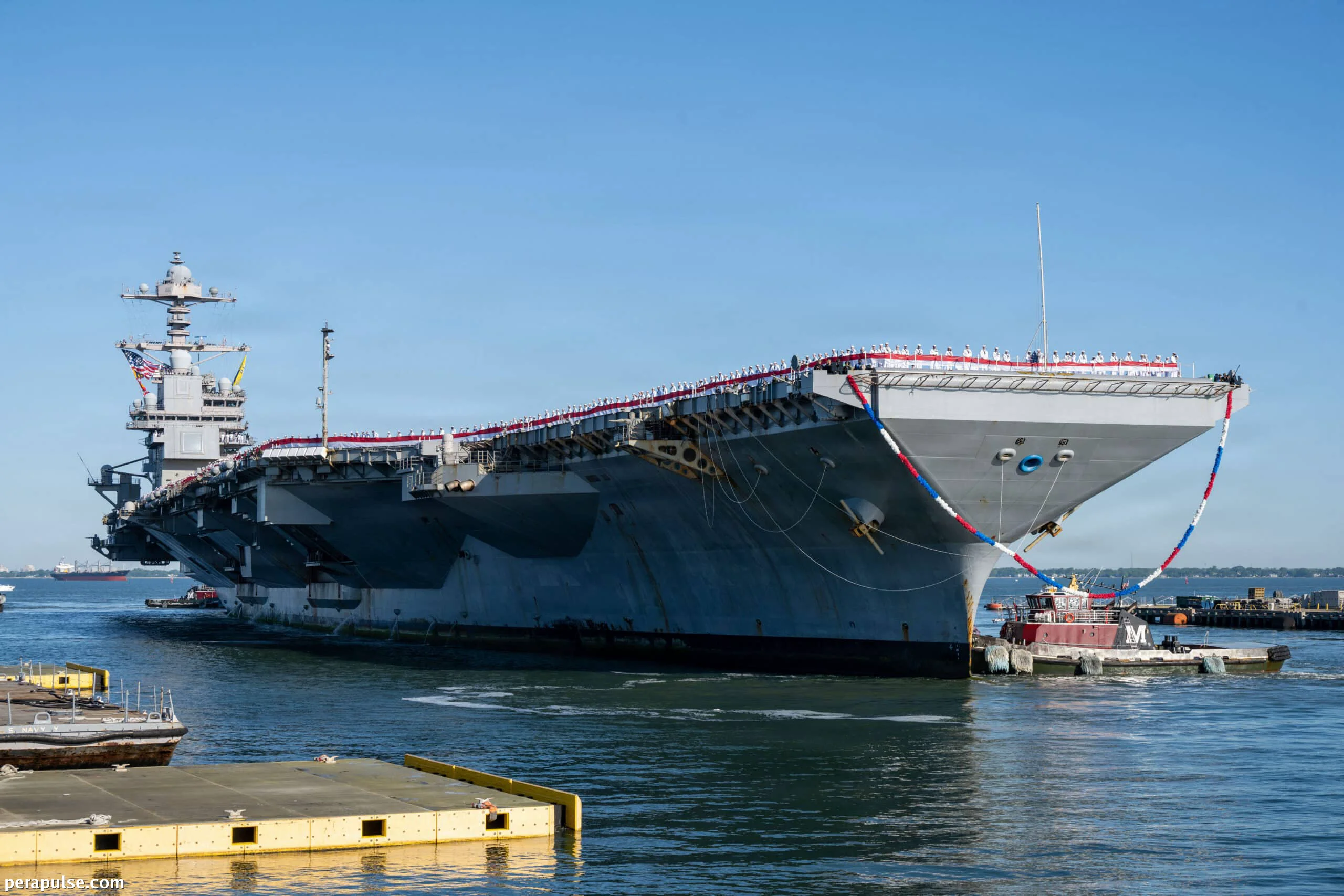 Bumalik ang USS Gerald Ford Aircraft Carrier sa Tahanan Matapos ang 326-Araw na Pag-deploy
